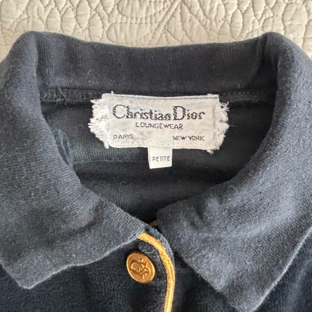 Vintage 1980s CHRISTIAN DIOR Loungewear Petite Velour Tracksuit Jacket Pants - Picture 3 of 10